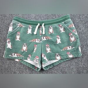 Chubbies Lounge Women’s Bulldog Santa All Over Print Shorts Size Small